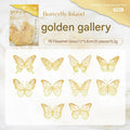 Gold Butterfly Holographic Cake Stickers PET Seashell Gloss Butterfly Cake Decorations DIY Dessert Toppers Party Supplies 20pcs x 2 Packs