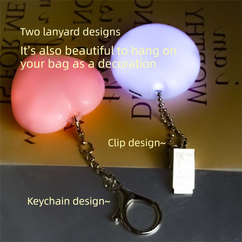 Heart Touch Sensor LED Keychain Light + Blue Mini Can Humidifier Aromatherapy Diffuser Set Portable USB Mist Night Light Keyring Decoration Gift