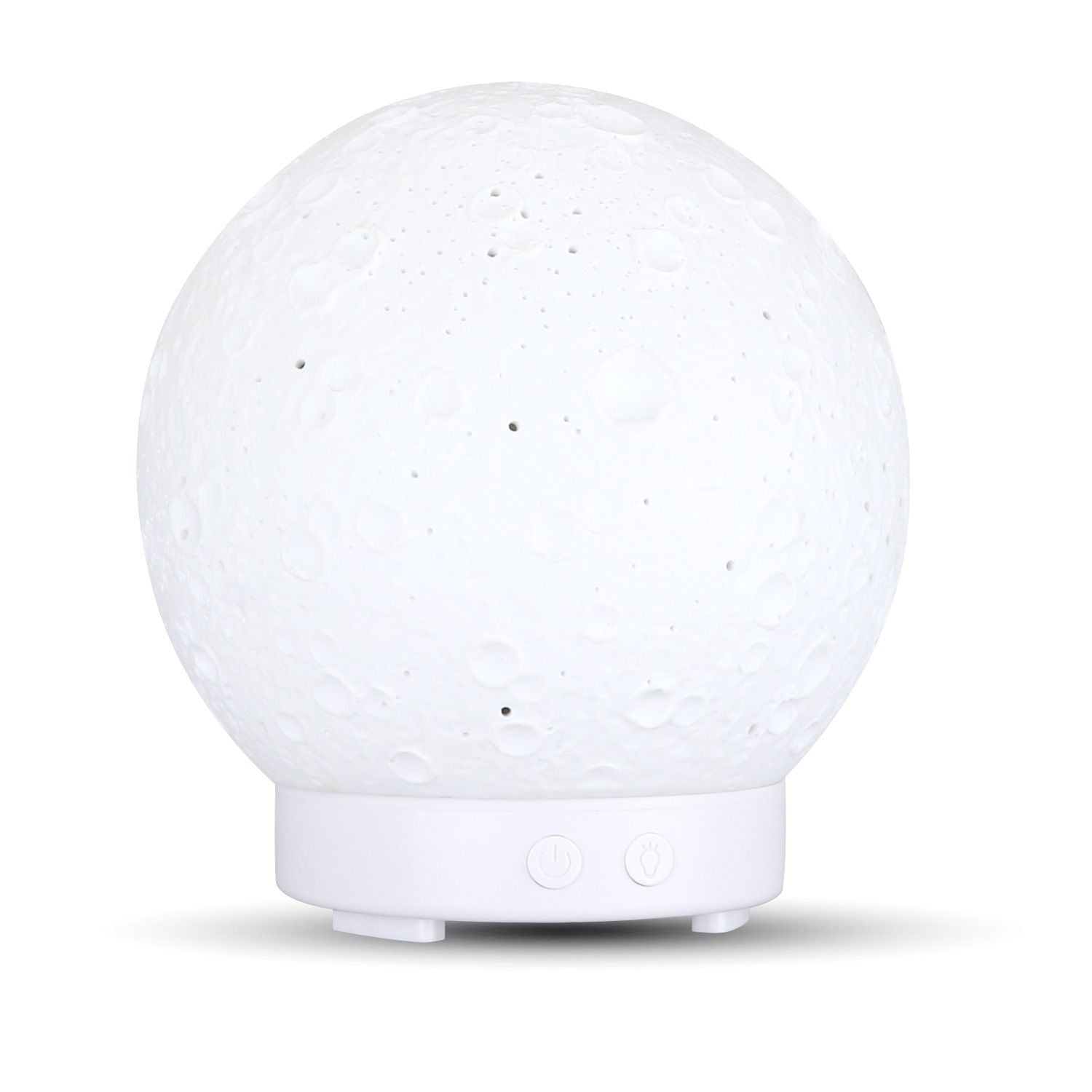 Moon Light Humidifier Aroma Diffuser (White base version) with LED Night Light, USB Desktop Essential Oil Diffuser Cool Mist Maker for Bedroom Office Home Relaxation