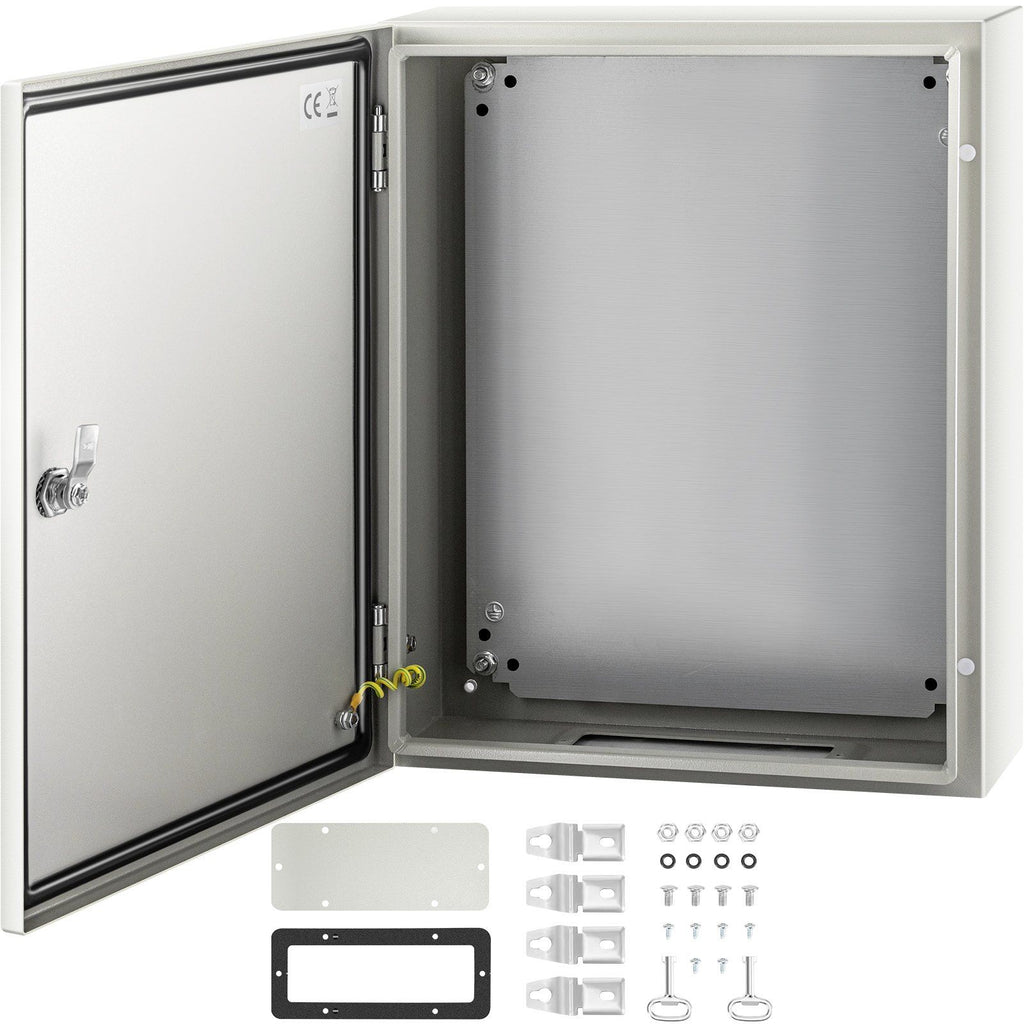 NEMA Steel Enclosure, 50 x 40 x 15 cm NEMA 4X Steel Electrical Box, IP66 Waterproof & Dustproof, Outdoor/Indoor Electrical Junction Box, with Mounting Plate