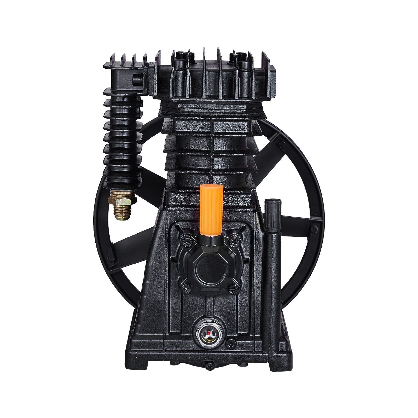 Air Compressor Pump Head, 3HP 5.8CFM @ 90PSI, Twin Cylinder Oil Lubricated Air Compressor Piston Pump Head, Single-Stage Aluminum Air Compressor Pump Replacement with Max. 116PSI Pressure