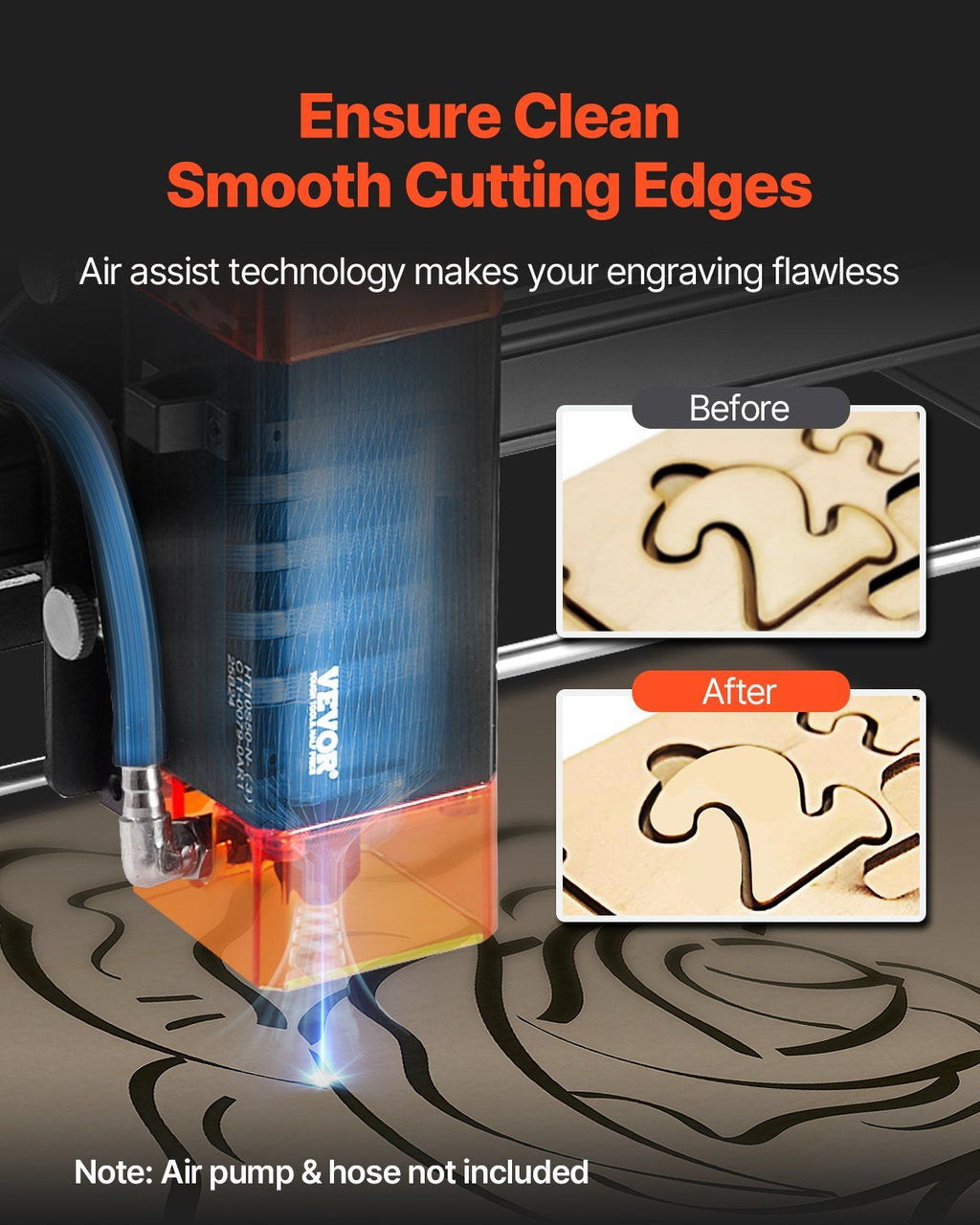 Laser Engraver, 10W Output, Laser Engraving Cutter Machine, 14.9 x 15.7 in/38 x 40 cm Working Area, 10000 mm/min Movement Speed, Compressed Spot with Eye Protection, for Wood, Certain Metal