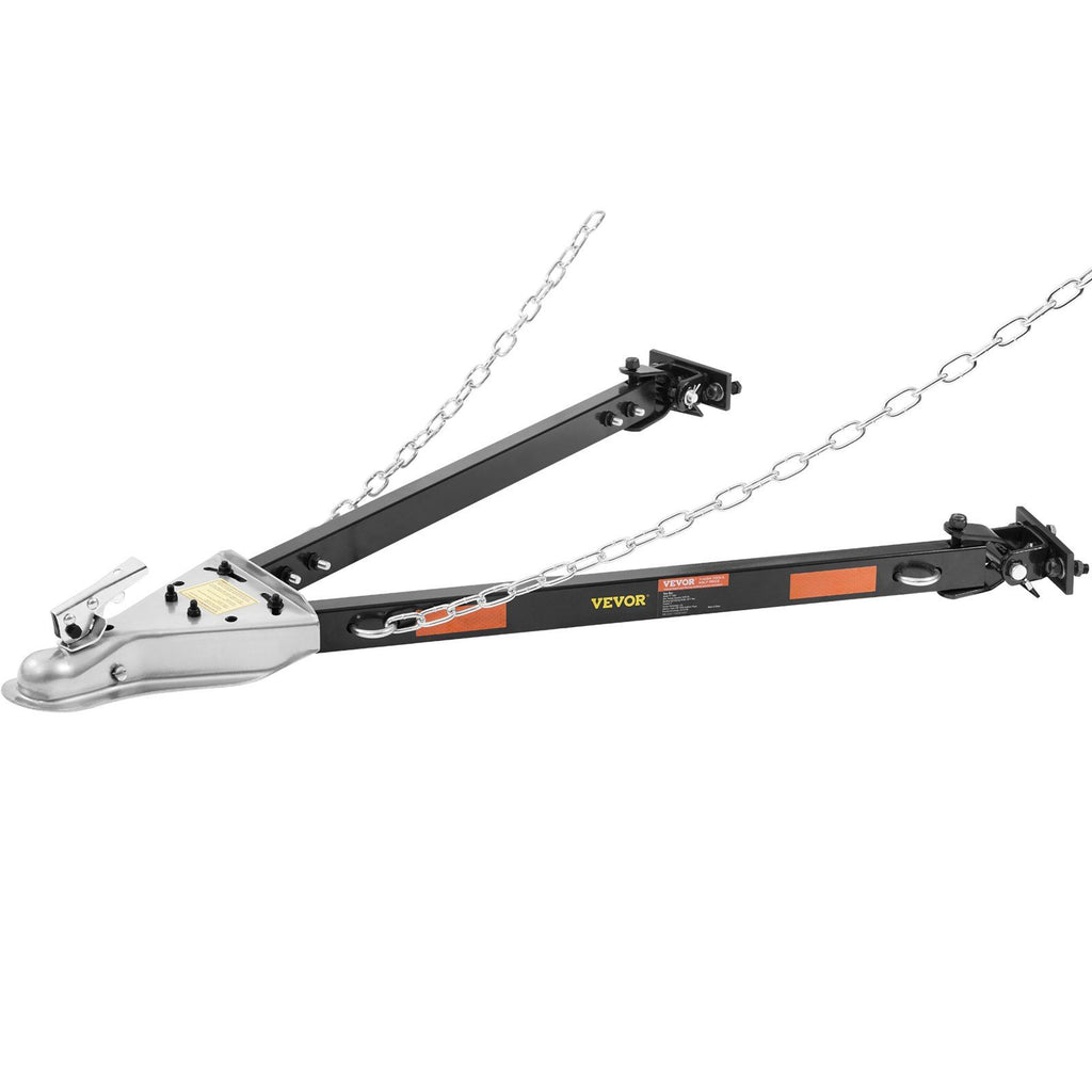 Tow Bar, 2495 kg Towing Capacity with Chains, Powder-Coating Alloy Steel Bumper-Mounted Universal Towing Bar, Coupler Fits 5cm Ball Hitch, 100 cm Opening Width, for RV Car Trailer Truck