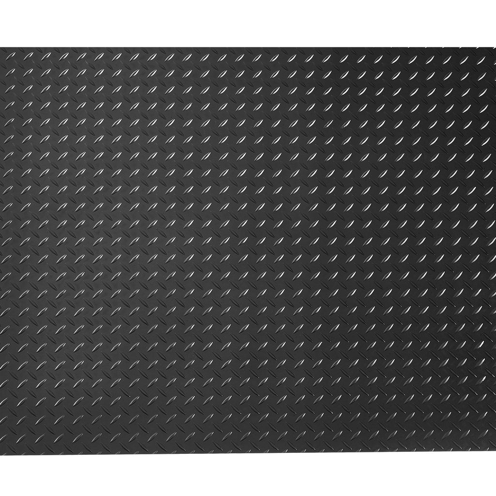 Garage Floor Roll, 1.22 x 7.62 m Garage Flooring Mat, 3 mm Thickened Rubber Diamond Plate Floor Protector Mat, Non-Slip, Wear-resist Waterproof, Easy to Clean for Warehouse, Gyms, Trailer, Black
