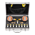 Digital Hydraulic Pressure Test Coupling Kit, 700 Bar Pressure Gauge Manometer Tester with 2 Gauges, 9 Test Couplings, 2 Quick-Release Couplers, 2 Hoses for Excavator Construction Machinery