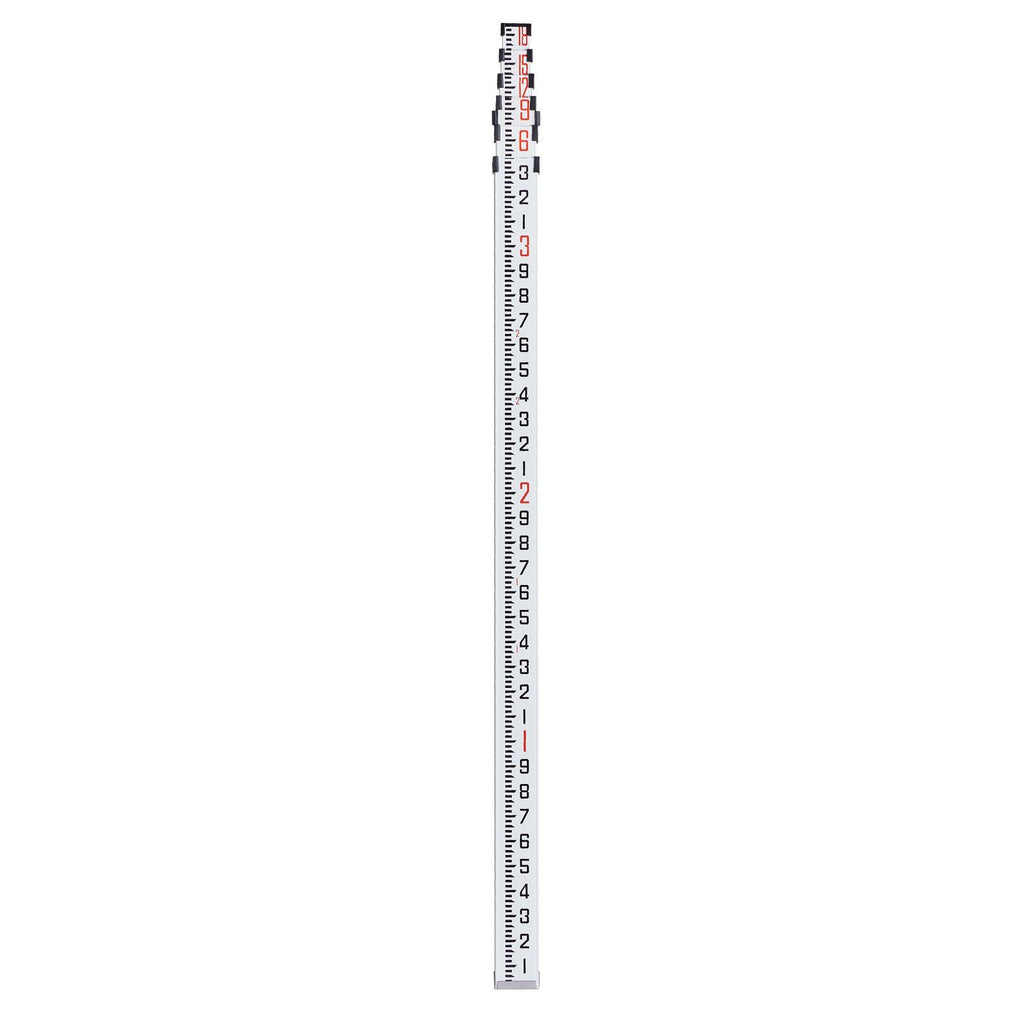Aluminum Grade Rod, 18-Feet/10ths 6 Sections Telescopic Measuring Rod,Double-Sided Scale 1/10ft Leveling Rod Stick,Aluminum Alloy Survey Rod w/ Bubble Level &Carrying Bag for Houses,Walls,Floors