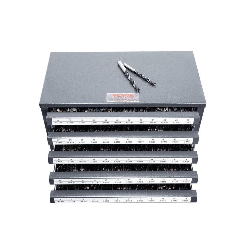 Drill Bit Dispenser Cabinet, Five-Drawer Drill Bit Organizer Cabinet for #1 to #60 Steel Drill Dispenser Organizer Cabinet with Labels, Stackable Drill Dispenser for Drill Bit Storage