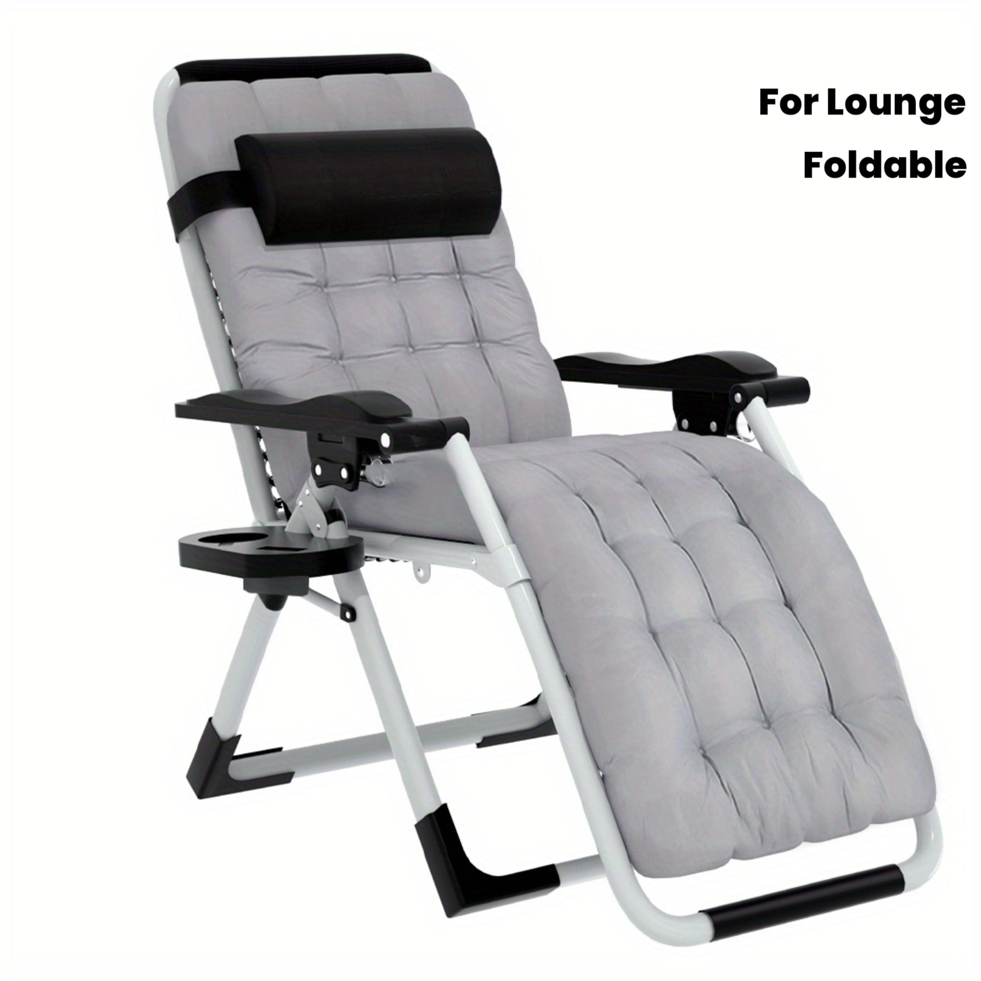 NNETM Zero Gravity Folding Lounge Chair – Adjustable Outdoor Recliner (Gray)-1