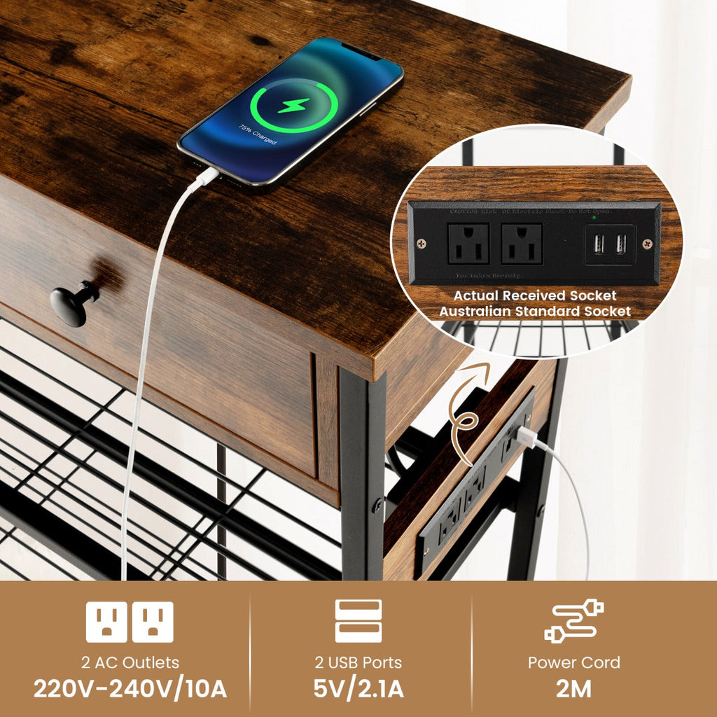 NNECW Console Table with Charging Station for Living Room/Entry-2