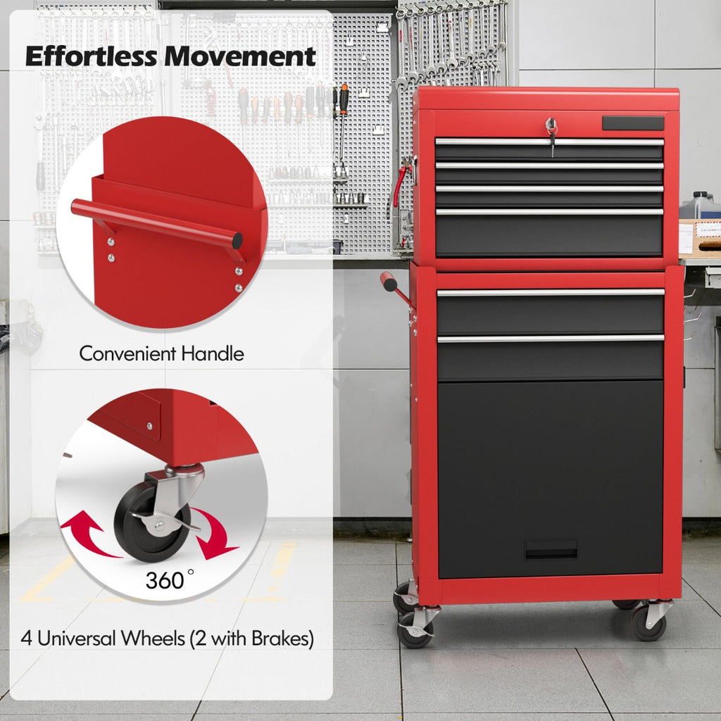 NNECW 6-Drawer Rolling Lockable Tool Chest for Garage &amp; Factory &amp; Workshop -Multicolour-2